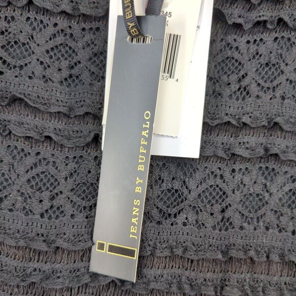 Jeans By Buffalo Womens Pull On Lace Midi Pencil Skirt Large Black Tiered W/Tags - Picture 10 of 14